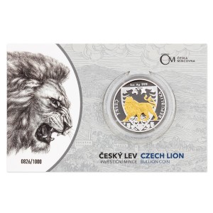 2020 - Stříbrná mince Český lev selekt. pokov. 2 NZD - 1 Oz