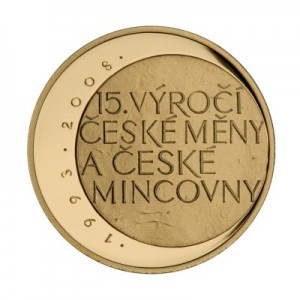 2008 - Zlatá medaile 15. výročí České Mincovny a české měny, Au 1/4 Oz