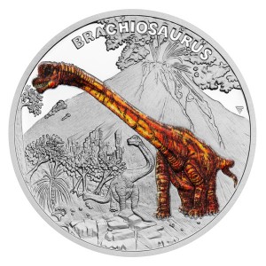 2024 - Stříbrná mince Brachiosaurus - Pravěký svět